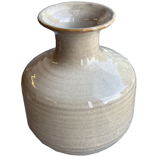 Sabbia Collection Squat Ridged Vase