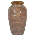 Sabbia Collection Brindled Amphora Vase CERAMIC in brown displayed on a console table, luxury home decor