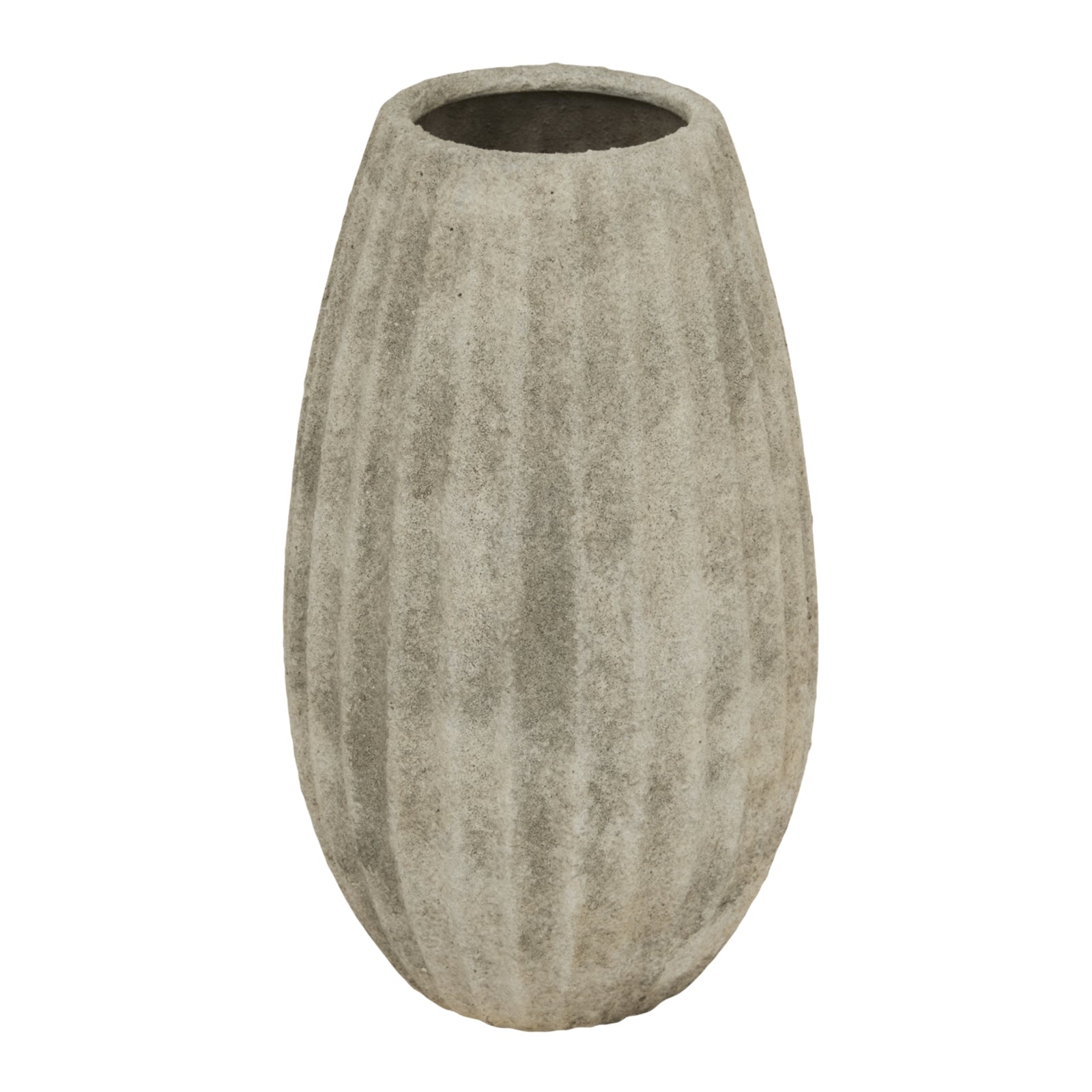 Catania Medium Olpe Vase CERAMIC in light grey displayed on a console table, luxury home decor