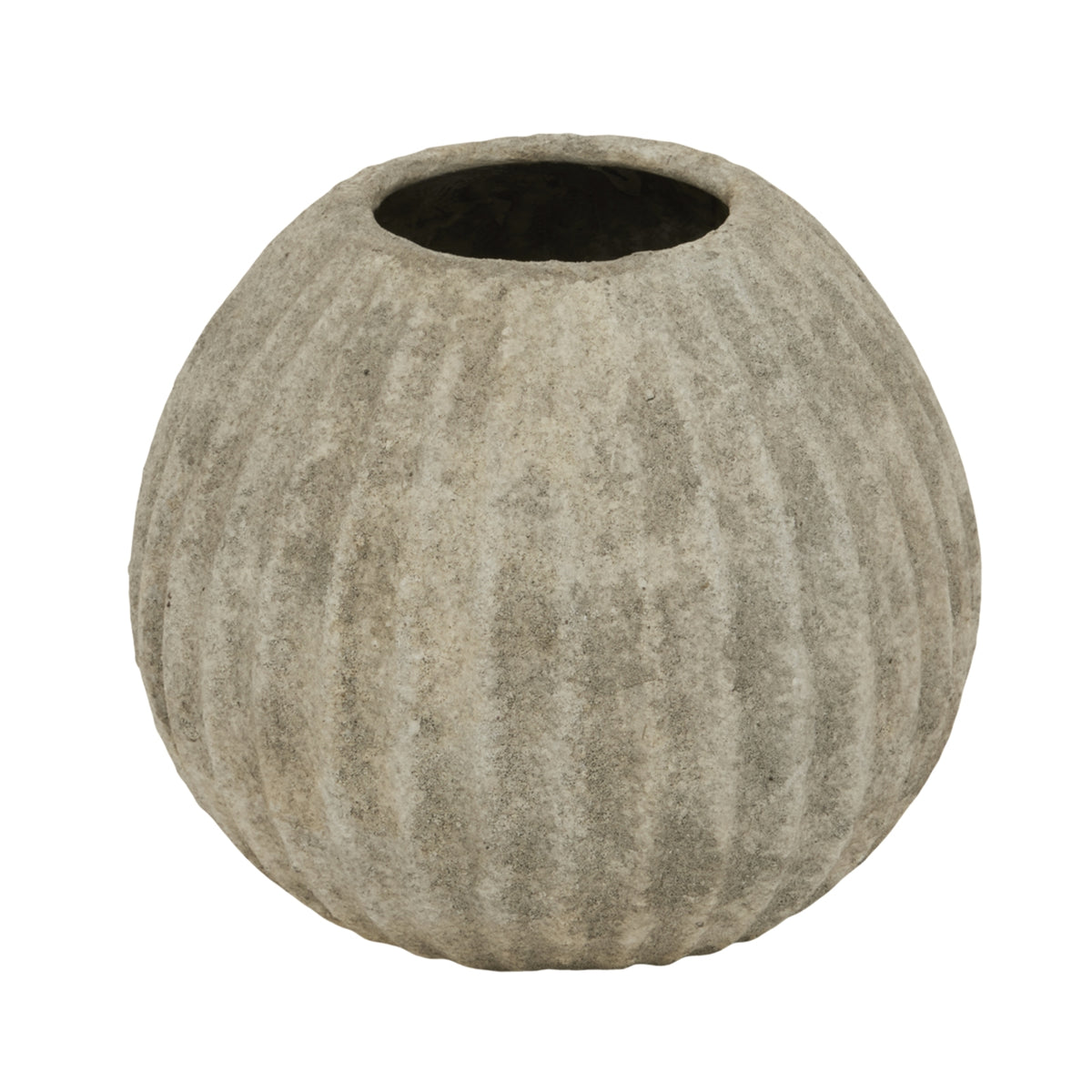 Catania Round Vase in light grey, made from ceramic