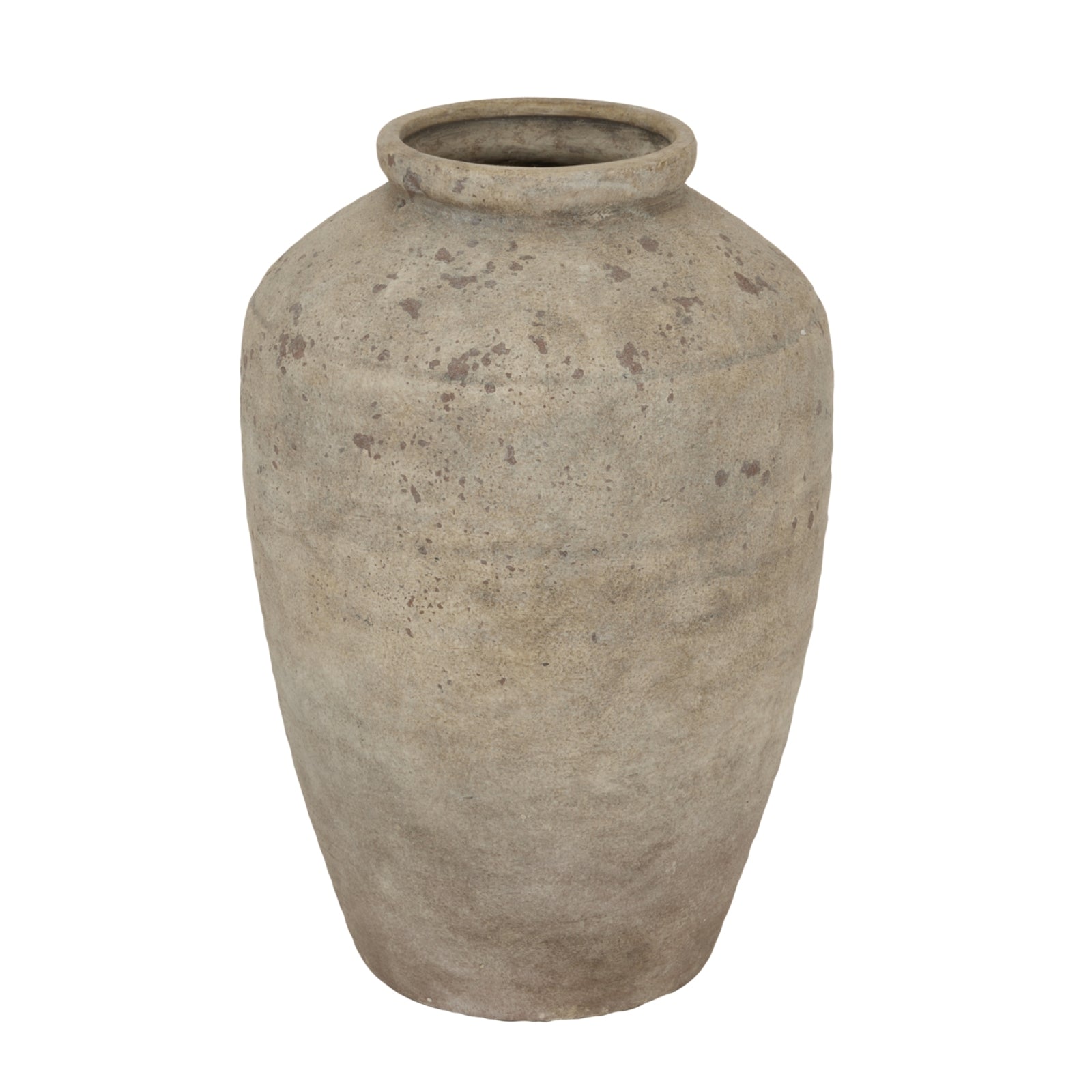 Deruta Large Mottled Vase CERAMIC in grey displayed on a console table, luxury home decor