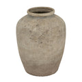 Deruta Medium Mottled Vase CERAMIC in grey displayed on a console table, luxury home decor