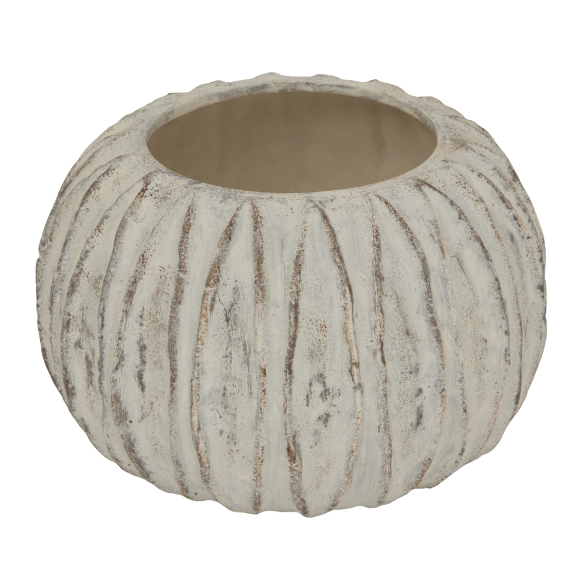 Lorenzo Rotund Fin Vase in white, made from ceramic