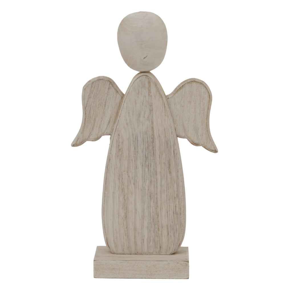 Large Whitewashed Rustic Angel in whitewashed finish