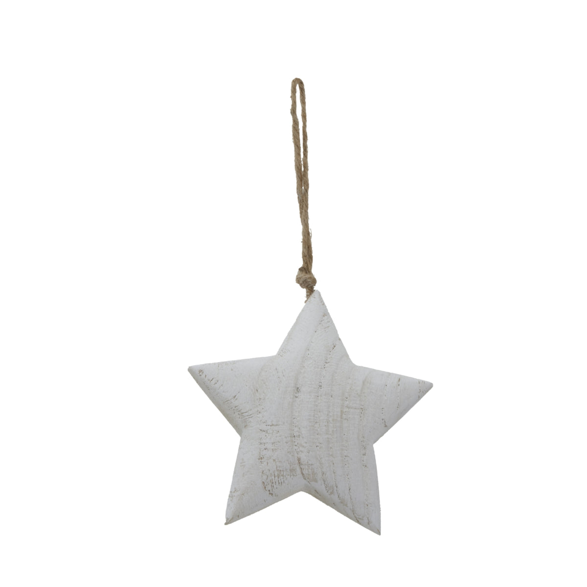 Whitewashed Rustic Hanging Star in whitewashed finish