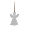 Large Whitewashed Rustic Hanging Angel in whitewashed finish