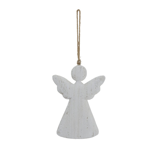 Large Whitewashed Rustic Hanging Angel