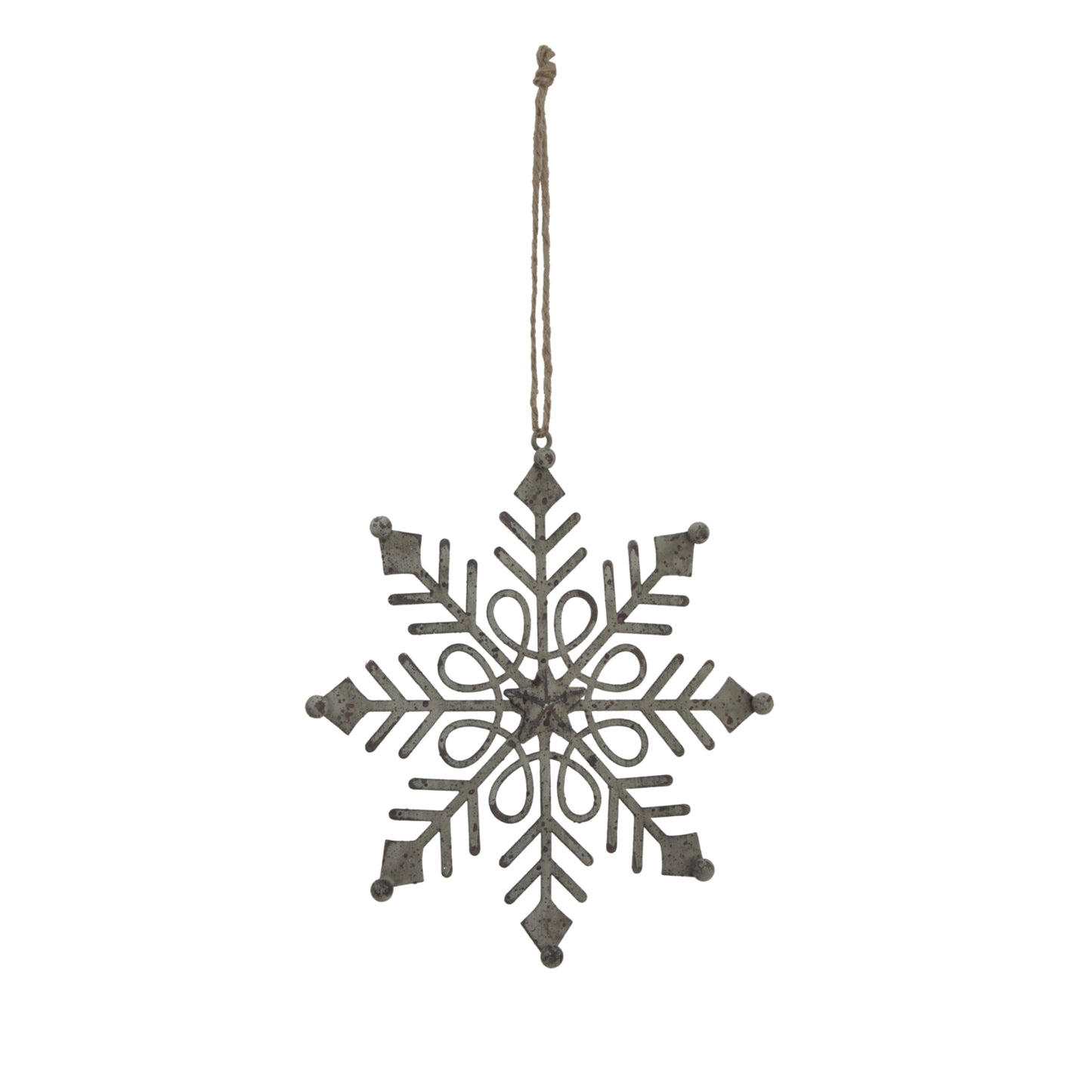 Rustic Hanging Gem Snowflake Decoration