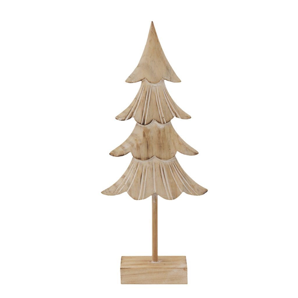 Rustic Fir Tree On Stand in warm wood finish