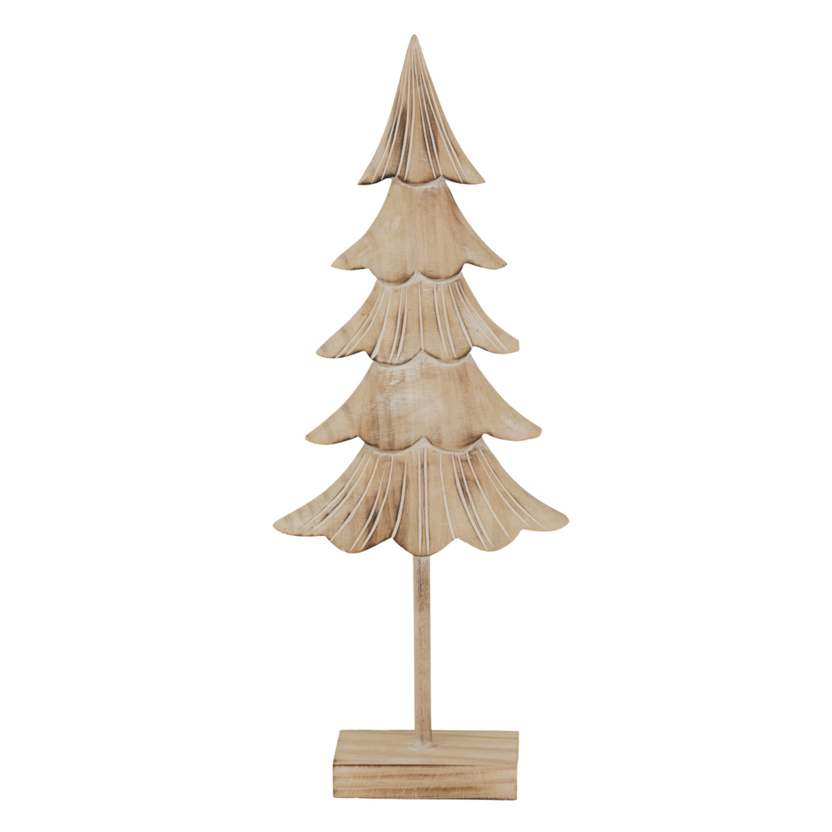 Medium Rustic Fir Tree On Stand in warm wood finish