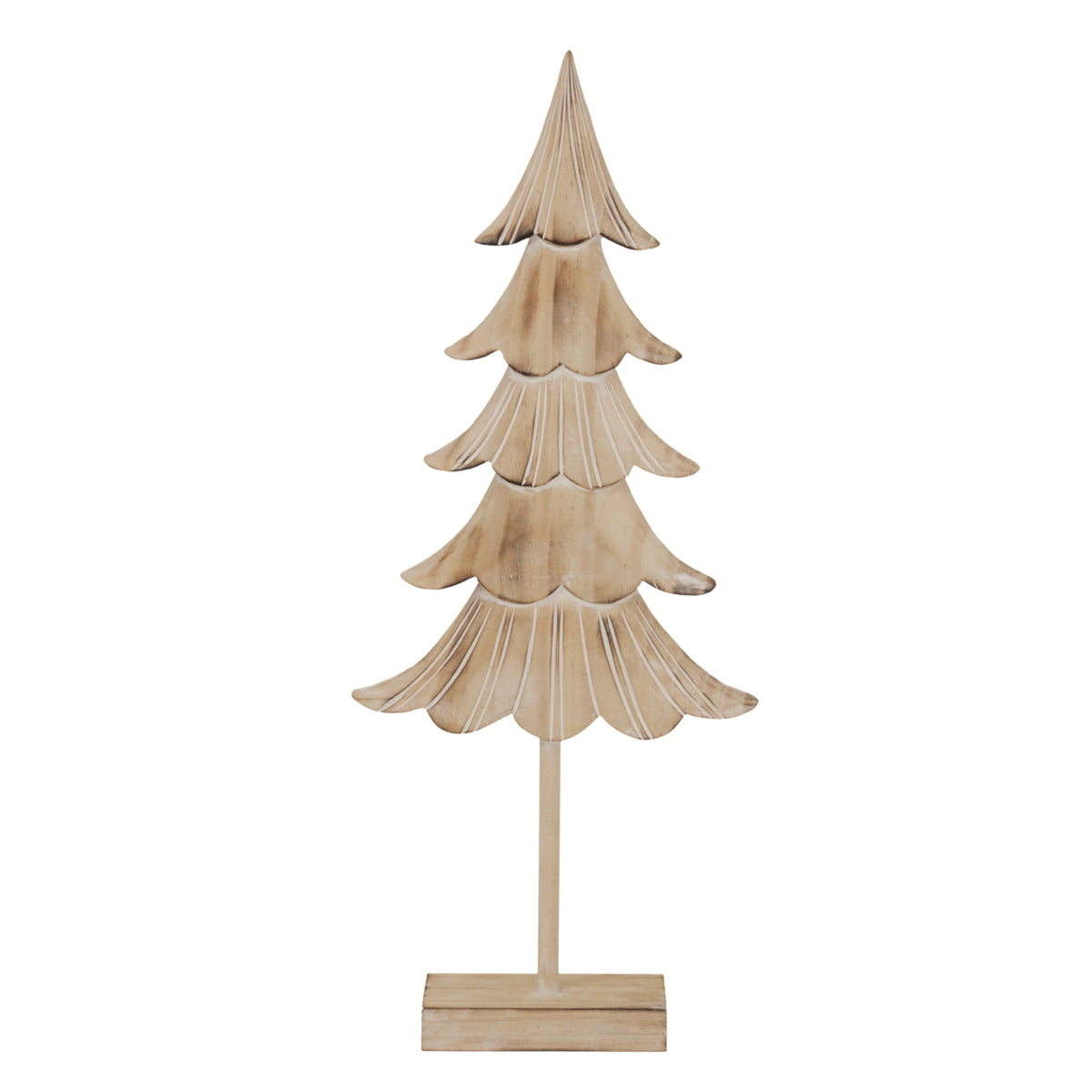Large Rustic Fir Tree On Stand in warm wood finish