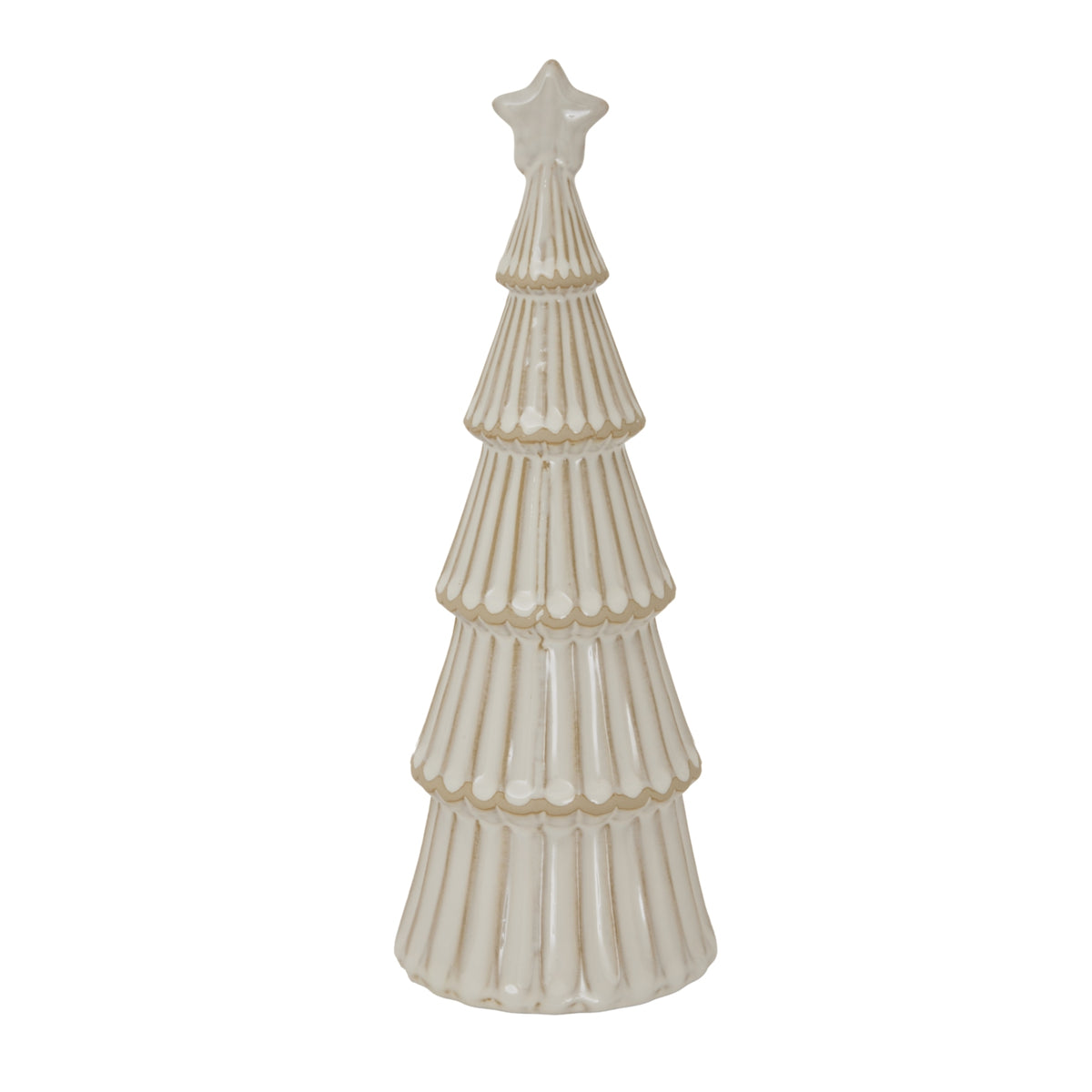 Large Alora Ceramic Snowy Layered Tree With Star in white