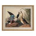 Flora & Fauna Collection Mallards On Linen In Beaded Frame GLASS Art & Printed Products in brown styled interior setting, luxury home decor
