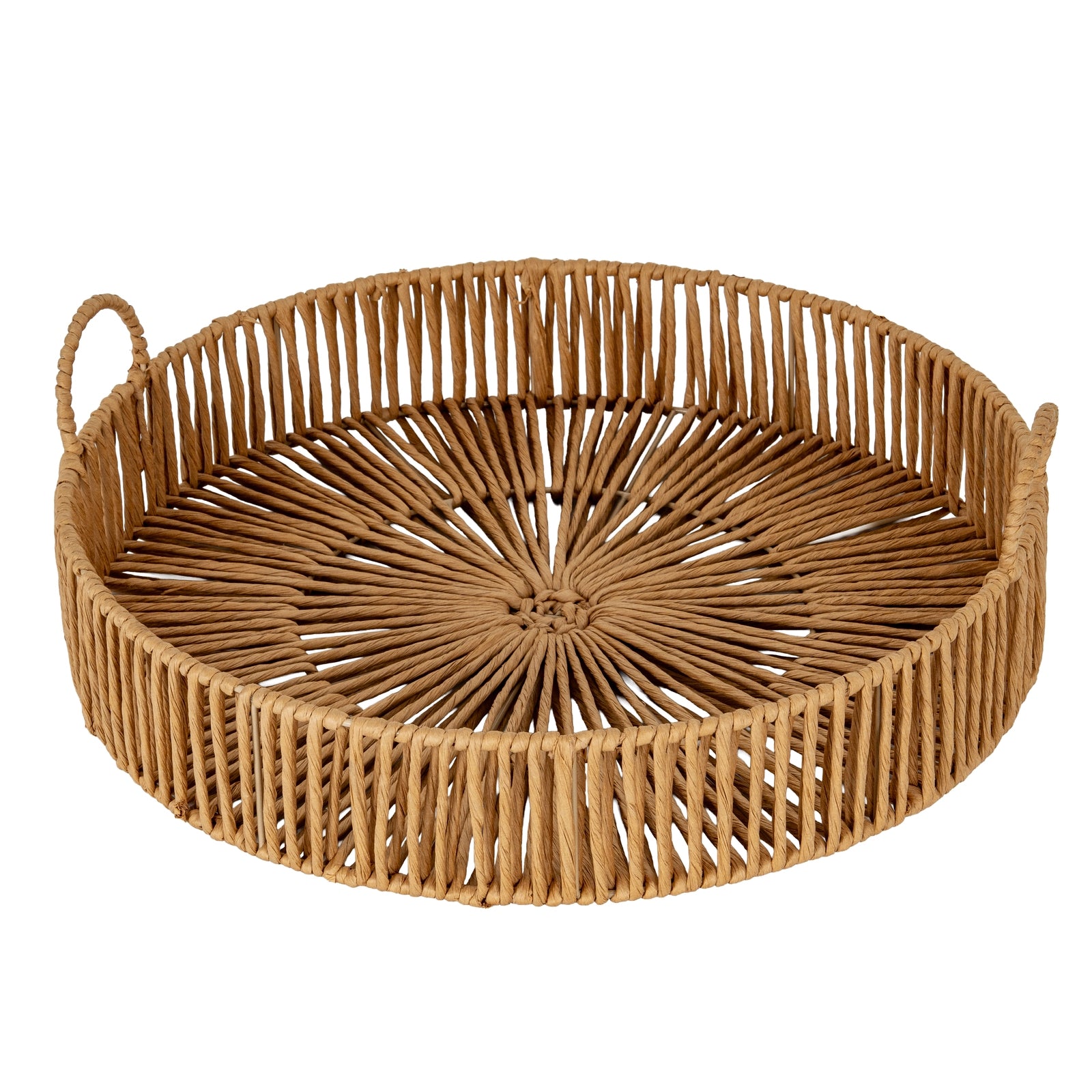 Large Loop Handle Tray WICKER Gifts & Accessories in brown styled interior setting, luxury home decor