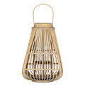 Large Peardrop Wicker Lantern With Glass Holder in brown styled interior setting, luxury home decor