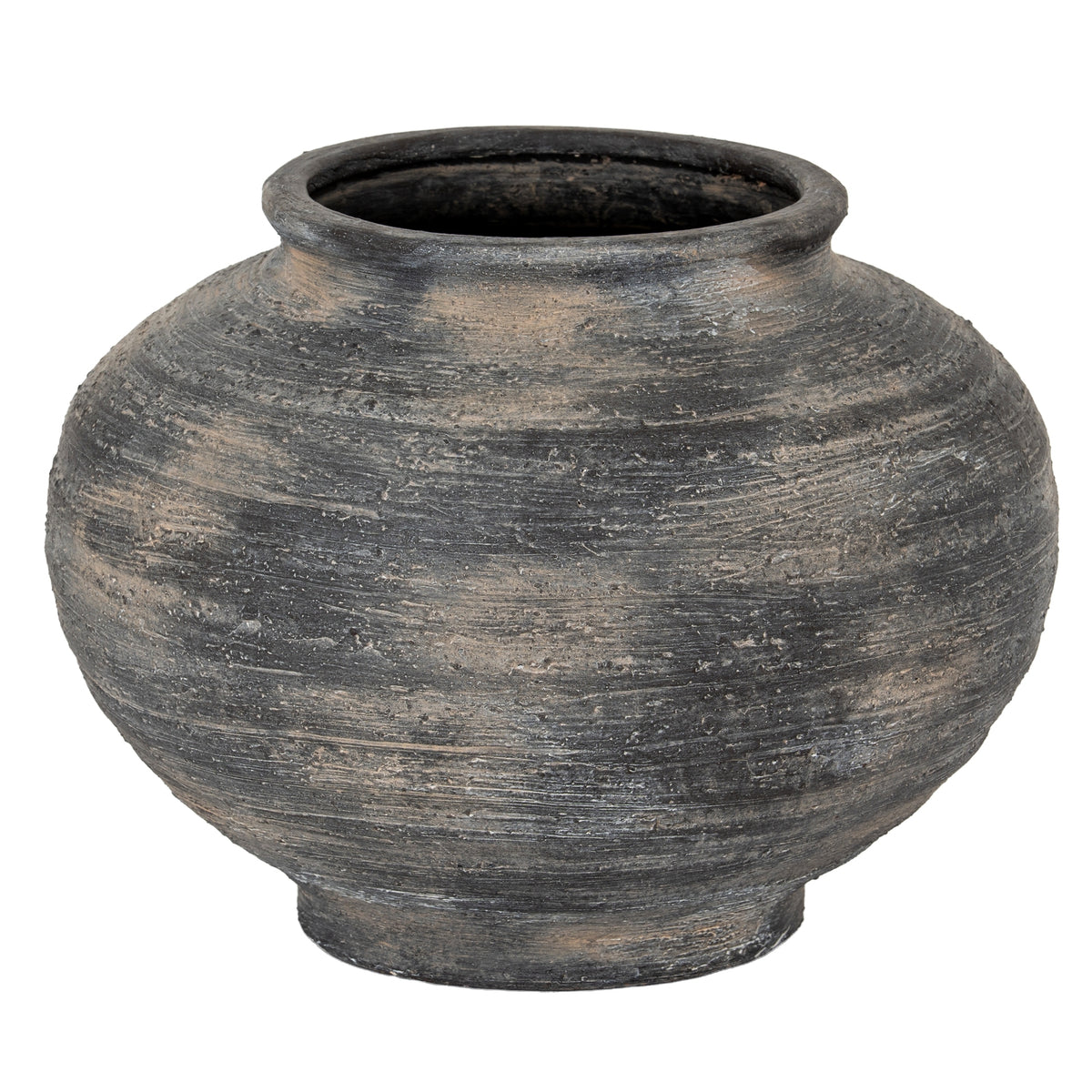 Marra Squat Vase in black, made from ceramic