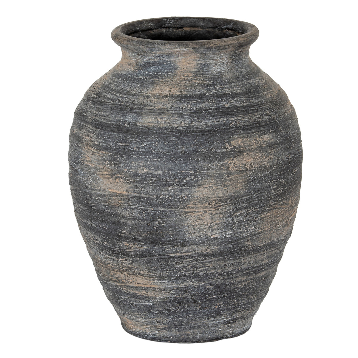 Marra Large Olpe Vase in black, made from ceramic