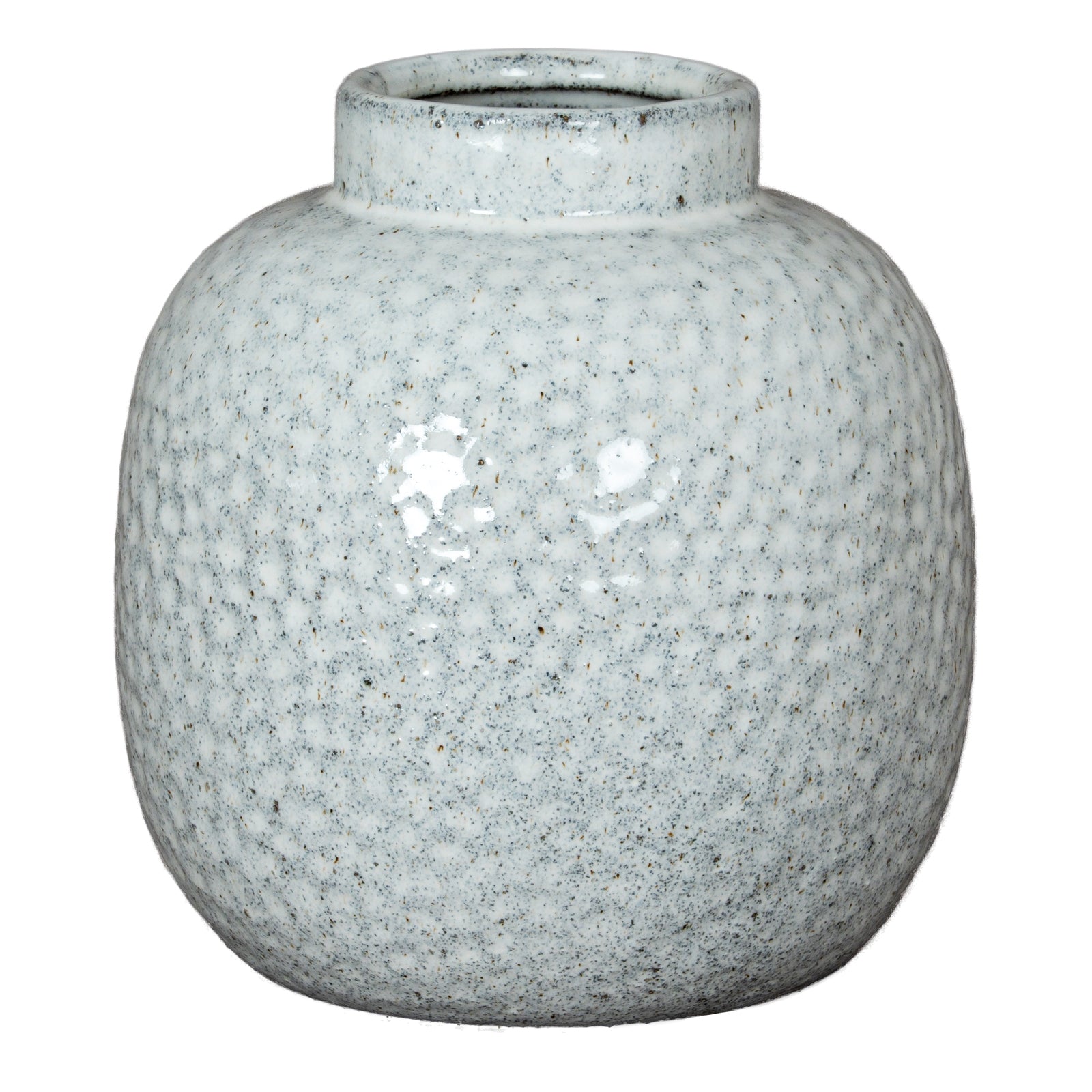 Cairn Dimple Small Vase CERAMIC in white displayed on a console table, luxury home decor