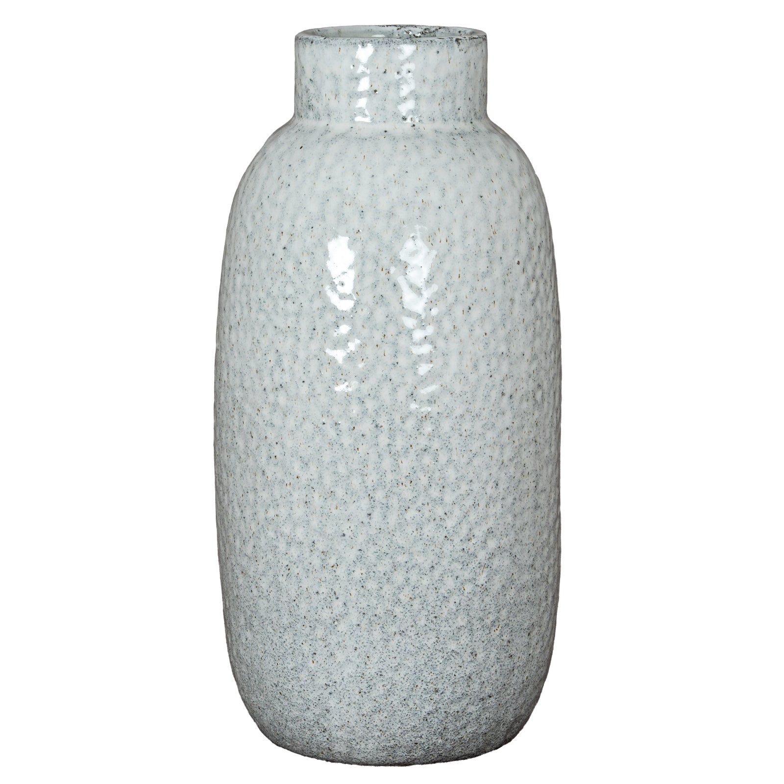 Cairn Dimple Large Vase CERAMIC in white displayed on a console table, luxury home decor
