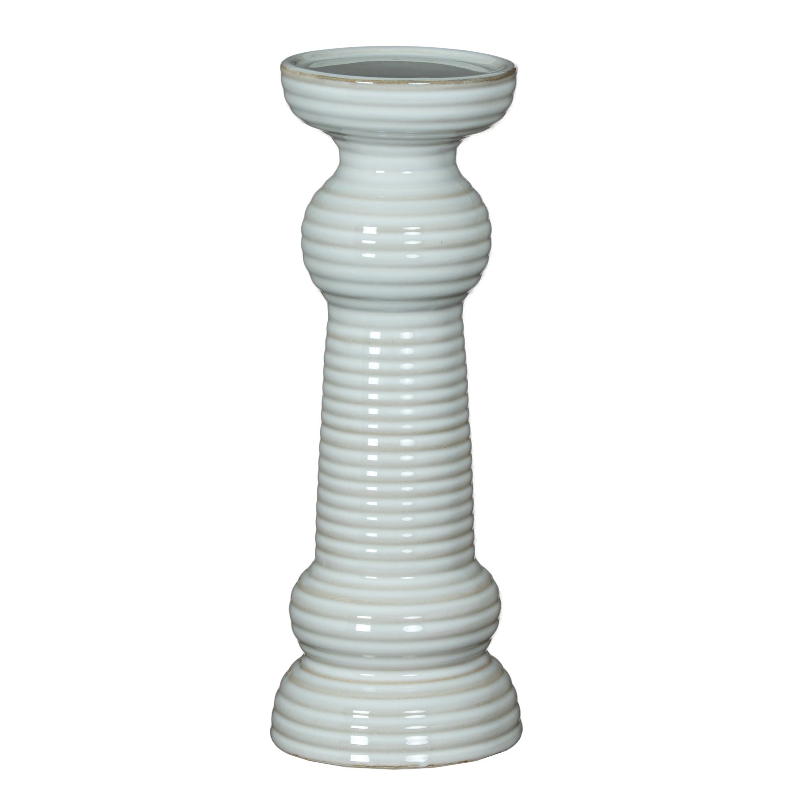 Sile Medium Pillar Candle Holder CERAMIC Gifts & Accessories in white styled interior setting, luxury home decor