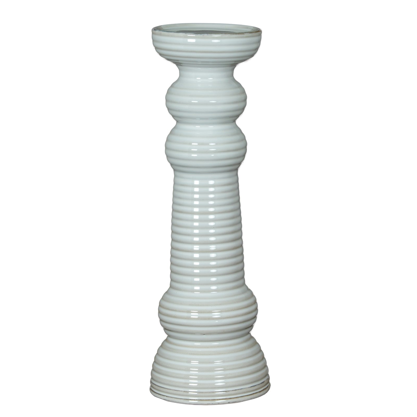 Sile Large Pillar Candle Holder CERAMIC Gifts & Accessories in white styled interior setting, luxury home decor
