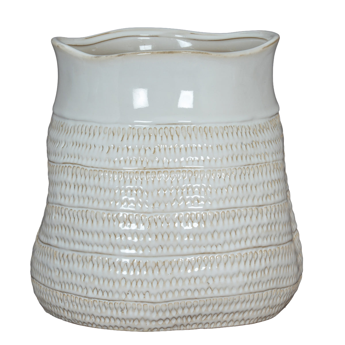 Tava Hewn Bud Vase in white, made from ceramic