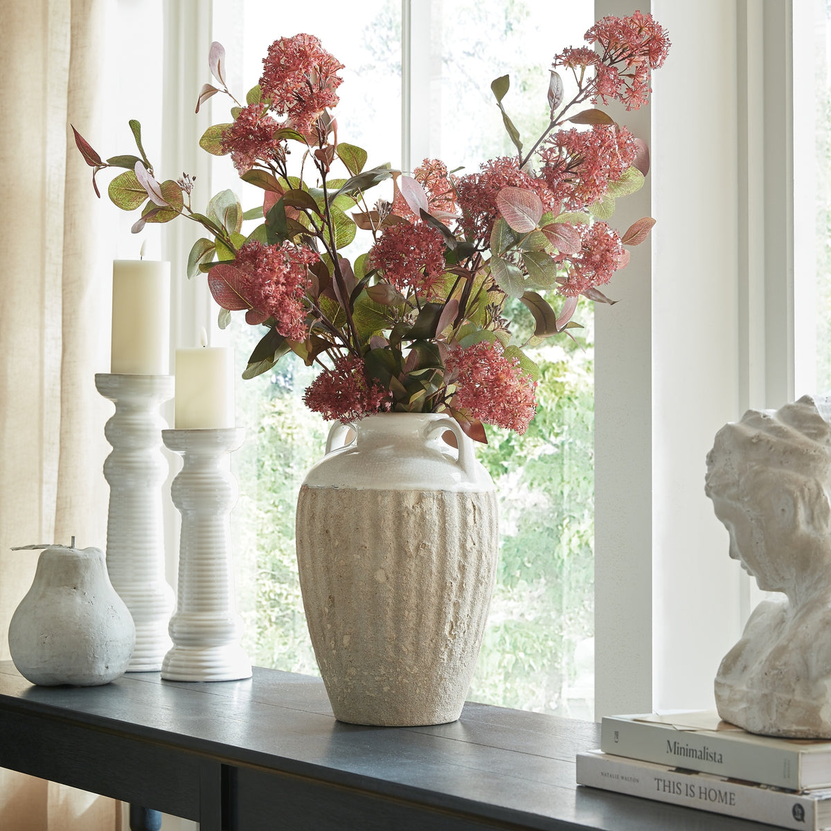 Thorne Large Amphora Vase in white, made from ceramic