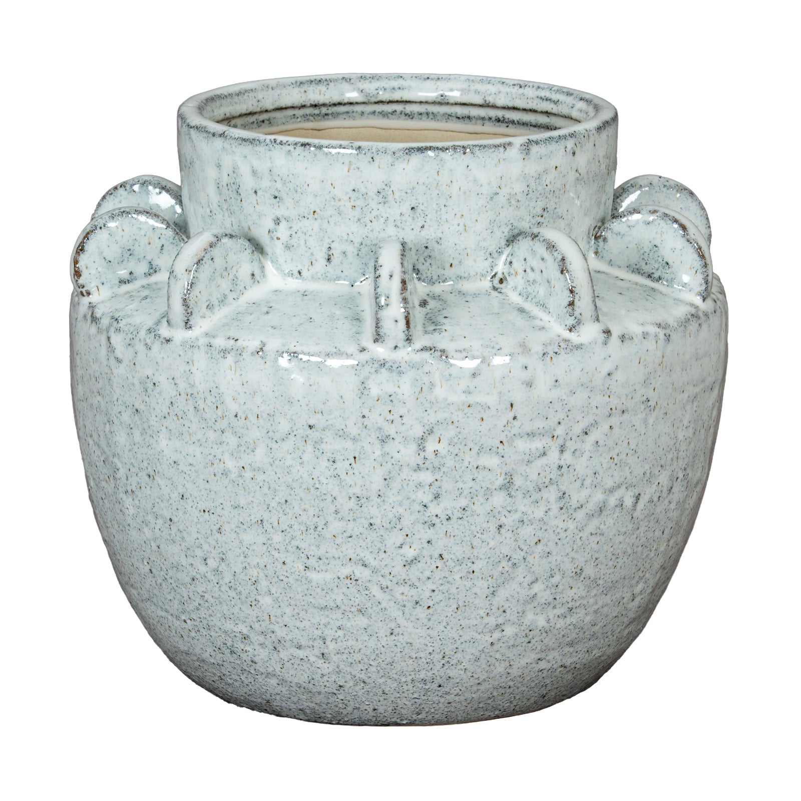 Dara Medium Hydria Vase CERAMIC in white displayed on a console table, luxury home decor
