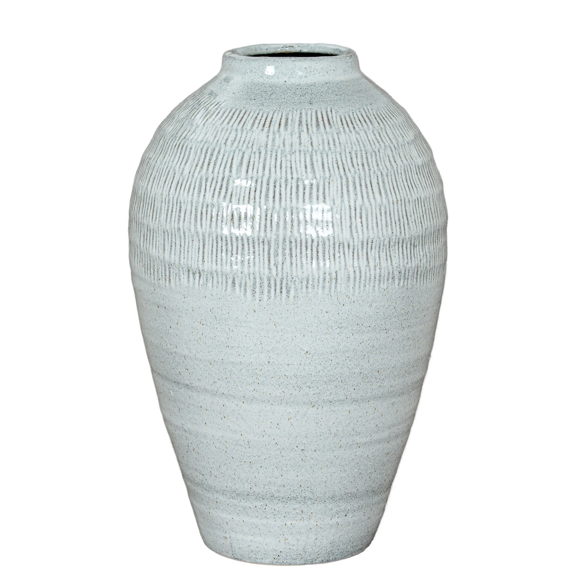 Kemi Medium Olpe Vase in white, made from ceramic