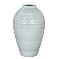 Kemi Medium Olpe Vase CERAMIC in white displayed on a console table, luxury home decor