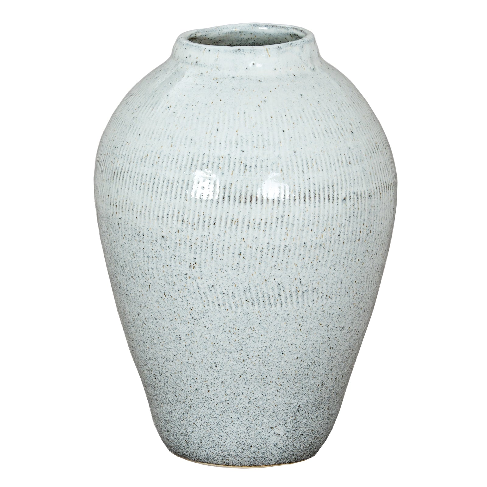 Kemi Large Olpe Vase CERAMIC in white displayed on a console table, luxury home decor