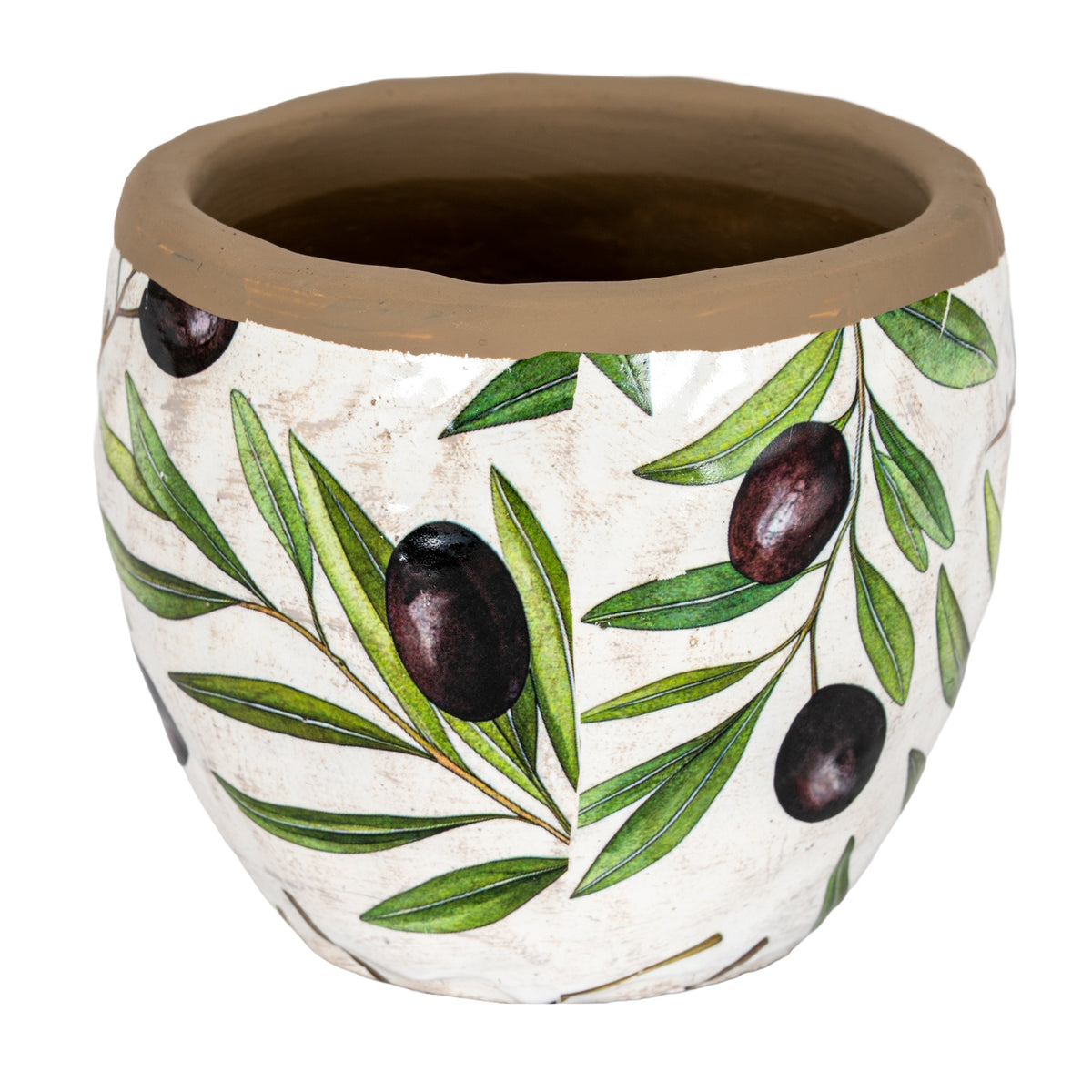 Verdal Olive Small Planter in white, made from ceramic