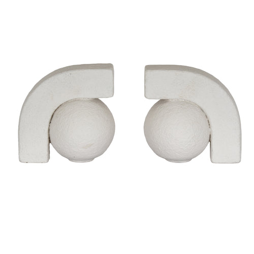 Ashen Book Ends in white, made from ceramic