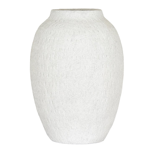 Ashen Large Tall Vase in white, made from ceramic