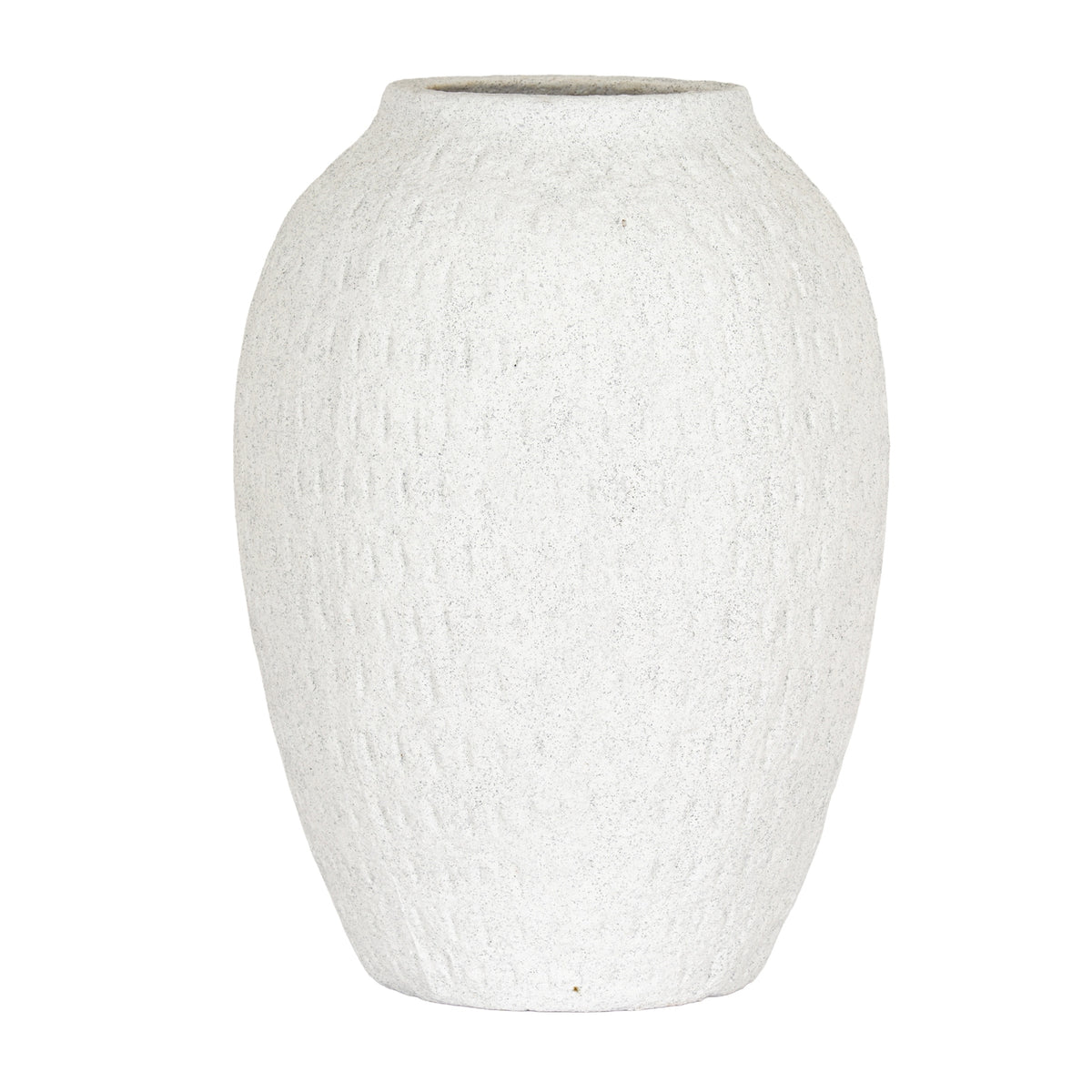 Ashen Medium Tall Vase in white, made from ceramic