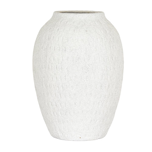 Ashen Medium Tall Vase in white, made from ceramic