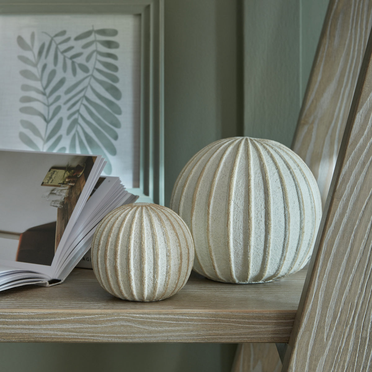 Grove Medium Decorative Ball in white, made from ceramic