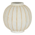Grove Globe Vase CERAMIC in white displayed on a console table, luxury home decor