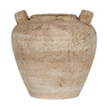 Terra Medium Urn Vase With Handles CERAMIC in brown displayed on a console table, luxury home decor
