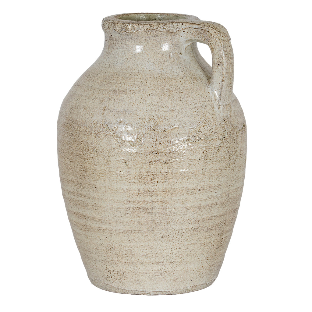 Tarn Collection Large Jug With Handle in white, made from ceramic