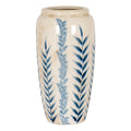 Large Blue Flora Tall Olpe Vase CERAMIC in white displayed on a console table, luxury home decor