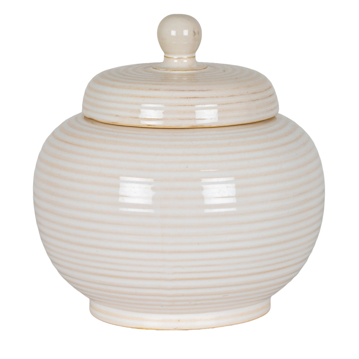 Neva Small Lidded Ceramic Jar in white