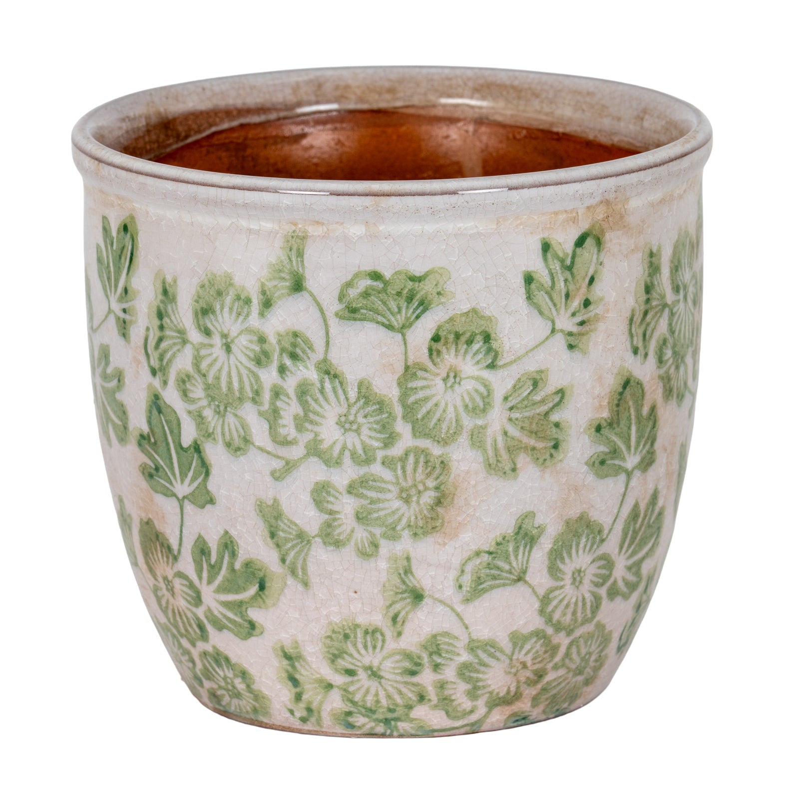 Small Green Clover Planter Pot CERAMIC Gifts & Accessories in white styled interior setting, luxury home decor