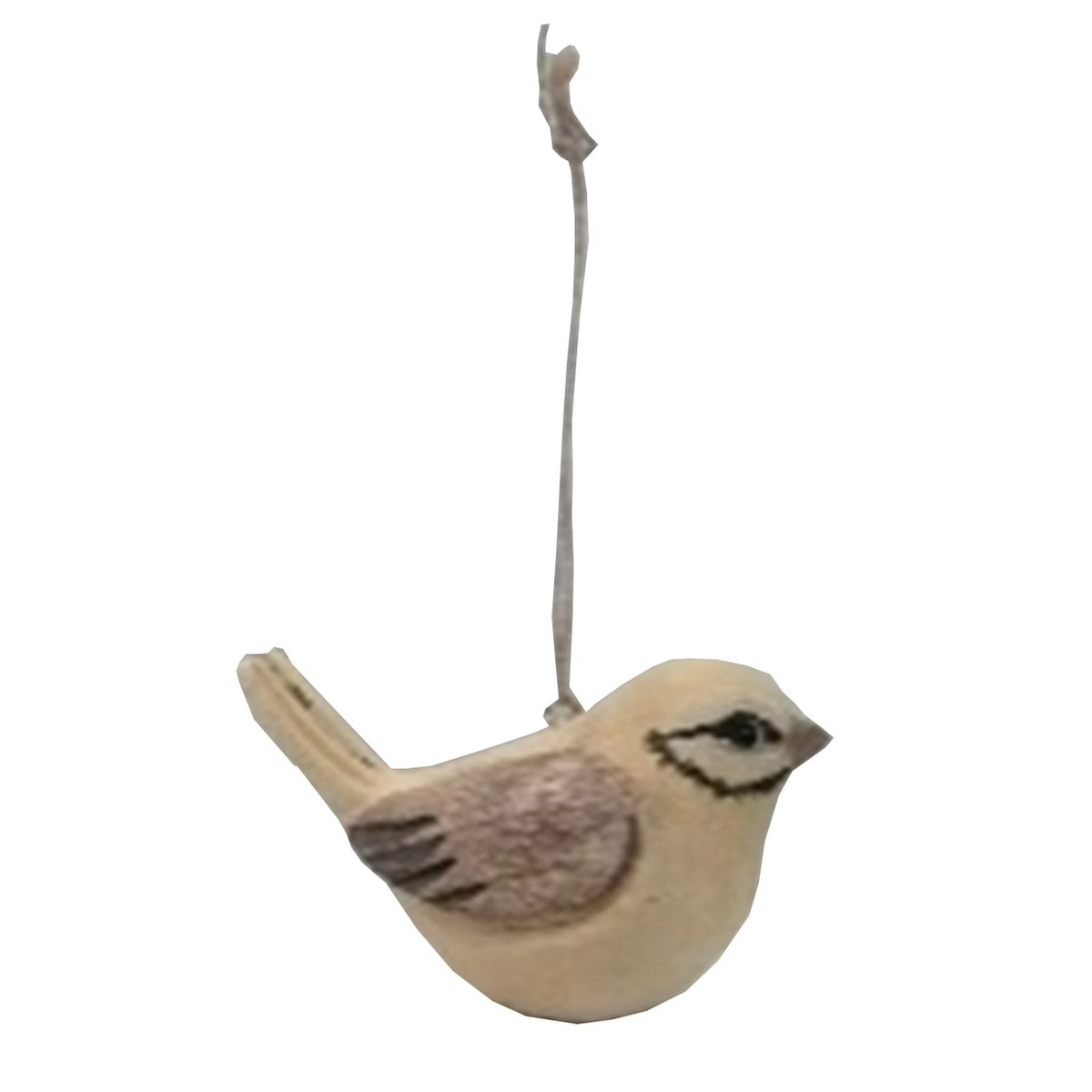 Wooden Winter Bird Decoration in winter-toned finish