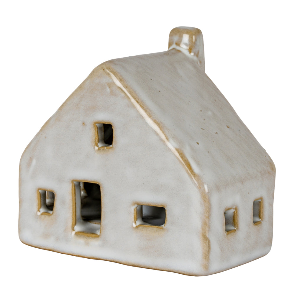 Nook Ceramic Cottage With LED Light in white