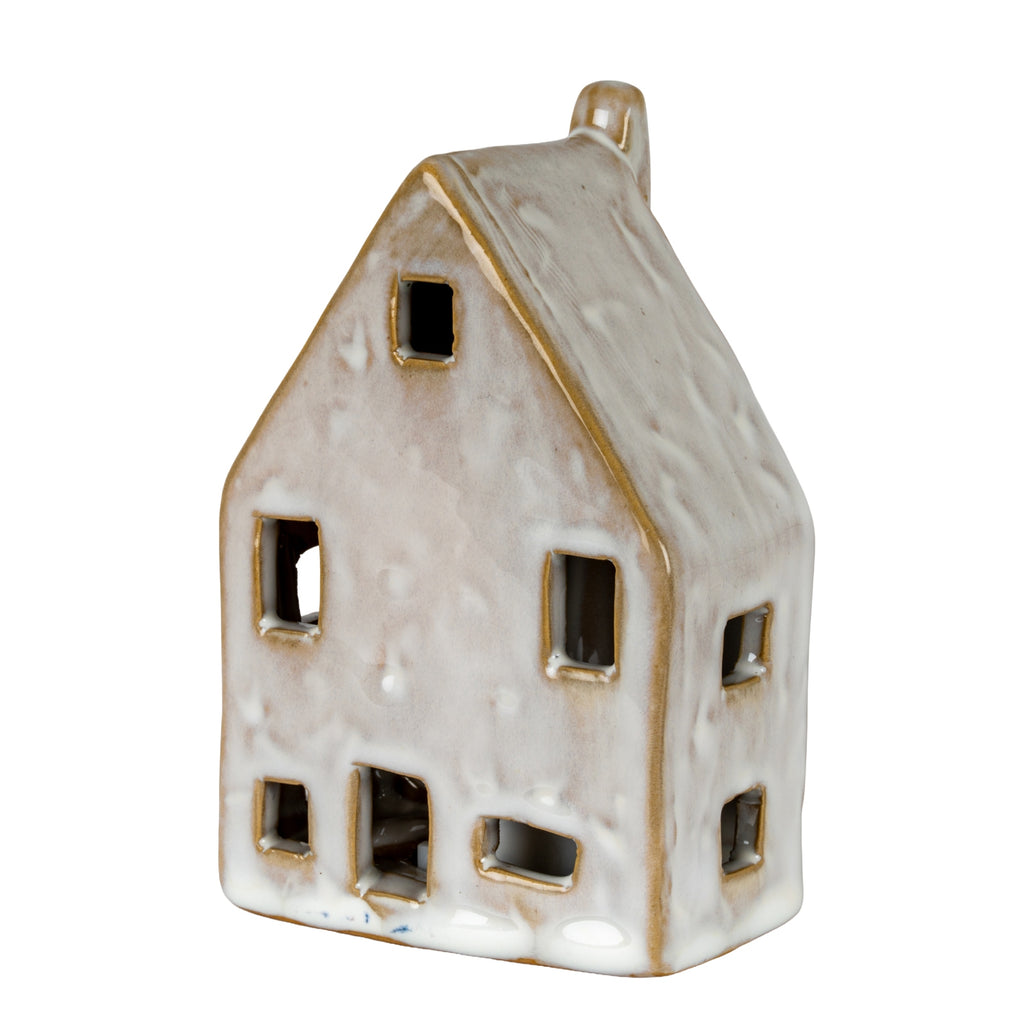 Nook Ceramic House With LED Light in white