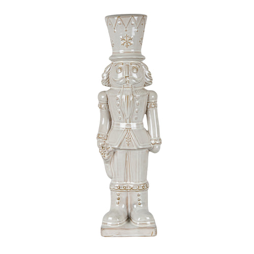 Alora Ceramic Nutcracker With Stocking in white