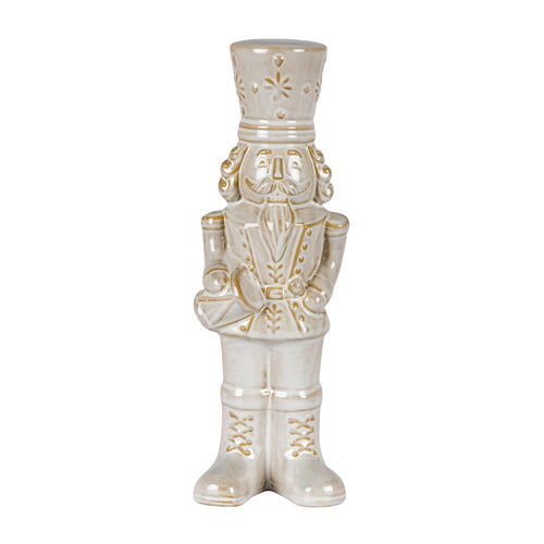Alora Ceramic Nutcracker With Drum in white