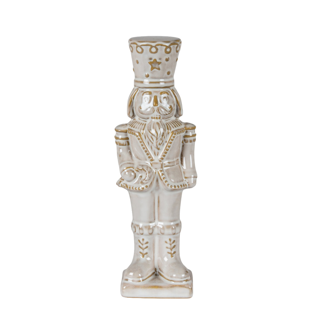 Alora Ceramic Nutcracker With Candy Cane in white