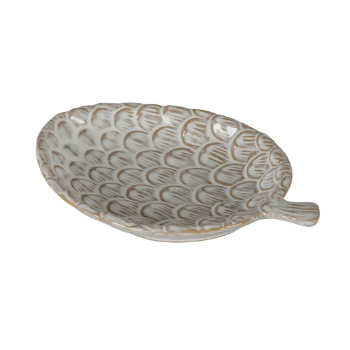 Alora Ceramic Pinecone Medium Dish in white